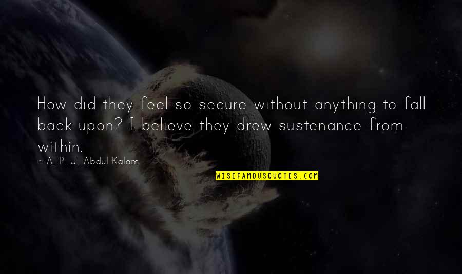 Nazirah Muhammad Quotes By A. P. J. Abdul Kalam: How did they feel so secure without anything Nazirah Muhammad Quotes By A. P. J. Abdul Kalam: How did they feel so secure without anything
