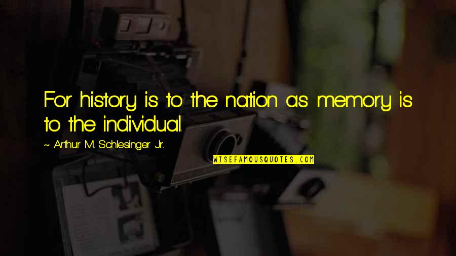 Nazuki Us Ki Quotes By Arthur M. Schlesinger Jr.: For history is to the nation as memory Nazuki Us Ki Quotes By Arthur M. Schlesinger Jr.: For history is to the nation as memory