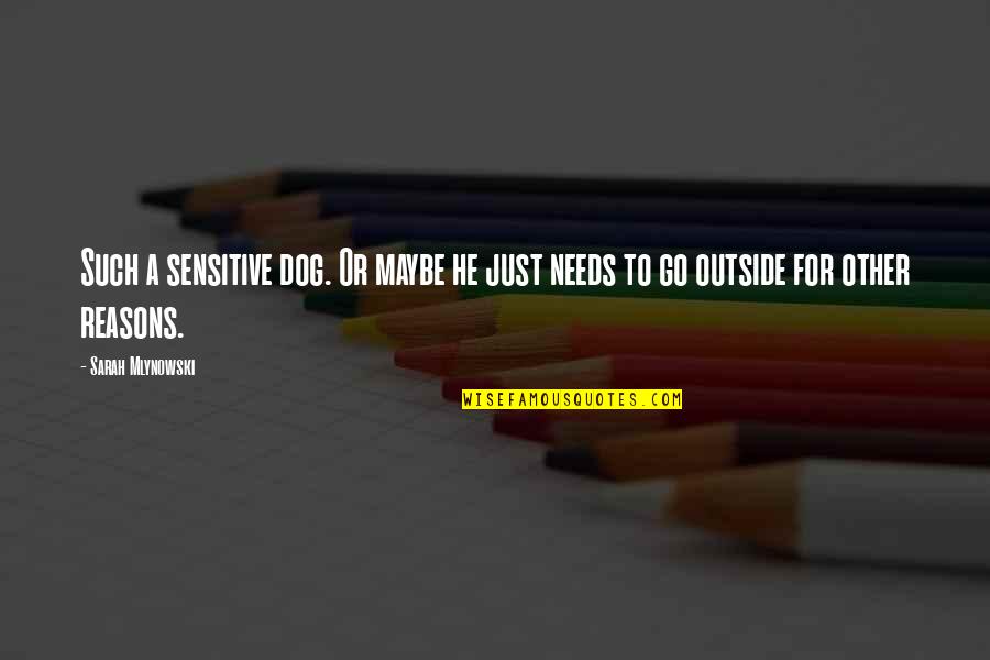 Nb Ridaz Quotes By Sarah Mlynowski: Such a sensitive dog. Or maybe he just