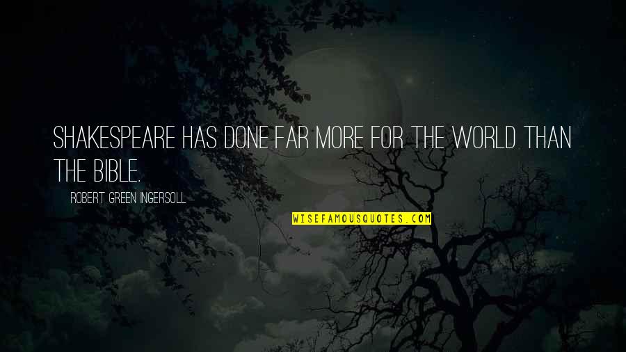 Ncleoa Quotes By Robert Green Ingersoll: Shakespeare has done far more for the world Ncleoa Quotes By Robert Green Ingersoll: Shakespeare has done far more for the world