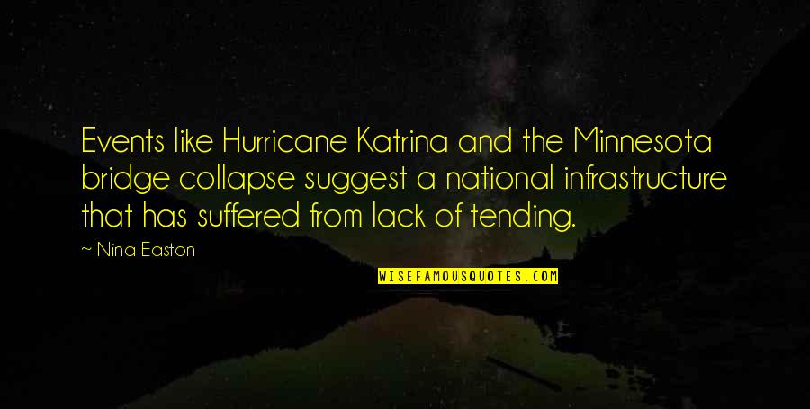 Ndarja Qelizore Quotes By Nina Easton: Events like Hurricane Katrina and the Minnesota bridge
