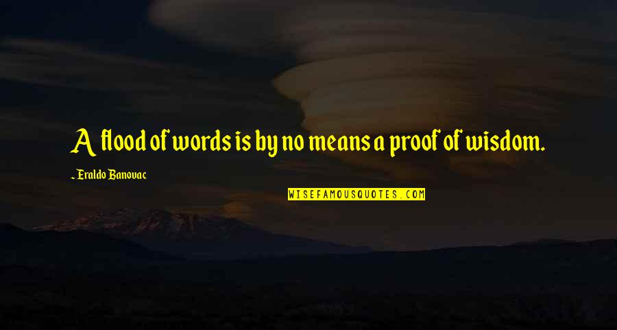 Ndiritu Plumber Quotes By Eraldo Banovac: A flood of words is by no means Ndiritu Plumber Quotes By Eraldo Banovac: A flood of words is by no means