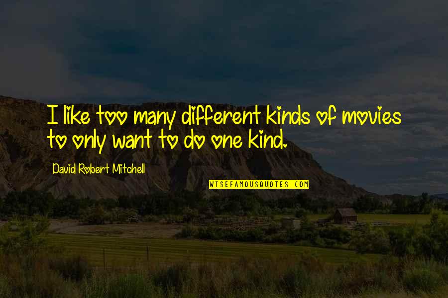 Ndure Quotes By David Robert Mitchell: I like too many different kinds of movies Ndure Quotes By David Robert Mitchell: I like too many different kinds of movies