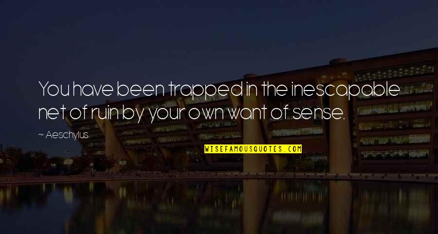 Ne Veritiv Quotes By Aeschylus: You have been trapped in the inescapable net