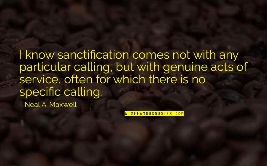 Neal Maxwell Quotes By Neal A. Maxwell: I know sanctification comes not with any particular