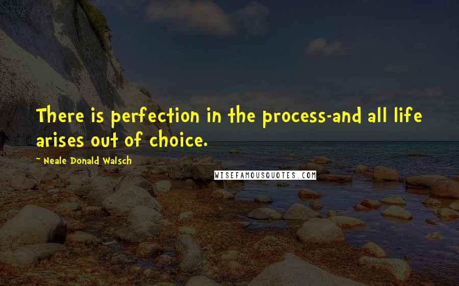 Neale Donald Walsch quotes: There is perfection in the process-and all life arises out of choice.
