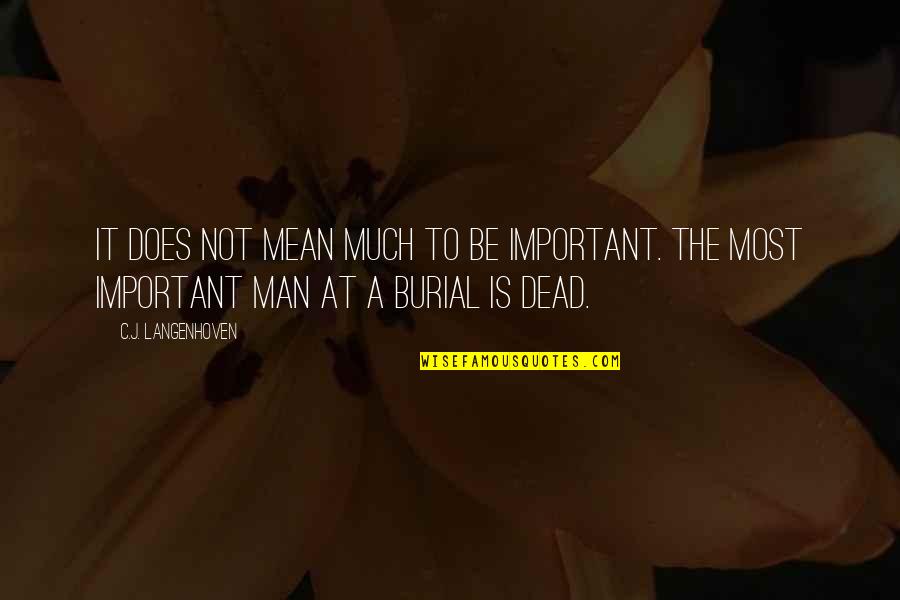 Neamtu Mihail Quotes By C.J. Langenhoven: It does not mean much to be important.