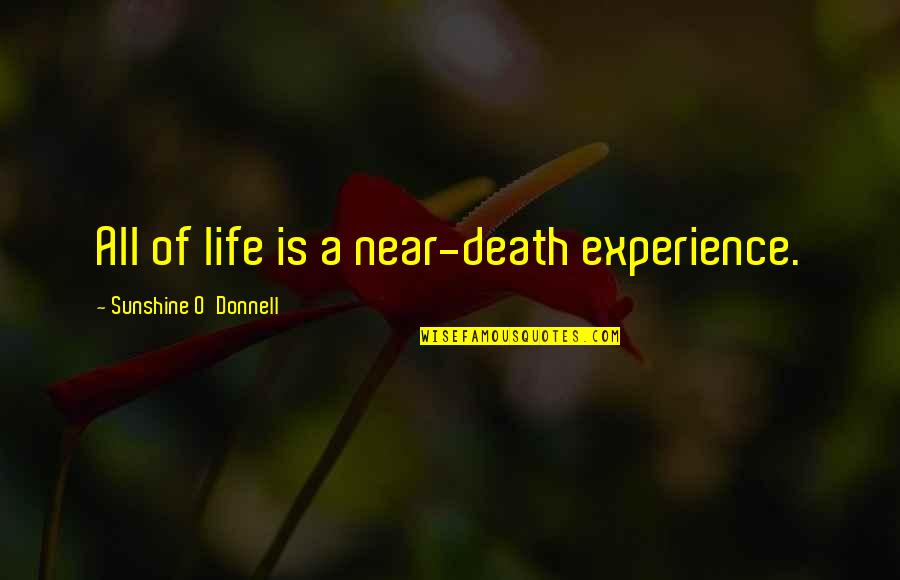 Near To Death Quotes By Sunshine O'Donnell: All of life is a near-death experience. Near To Death Quotes By Sunshine O'Donnell: All of life is a near-death experience.