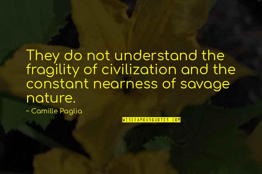 Nearness Quotes By Camille Paglia: They do not understand the fragility of civilization