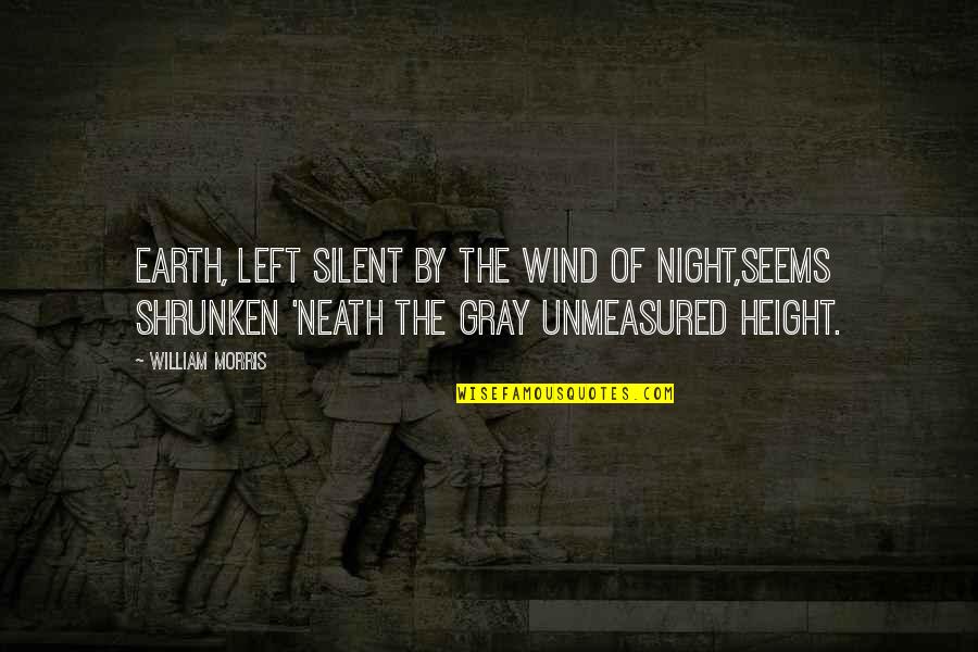 Neath The Wind Quotes By William Morris: Earth, left silent by the wind of night,Seems
