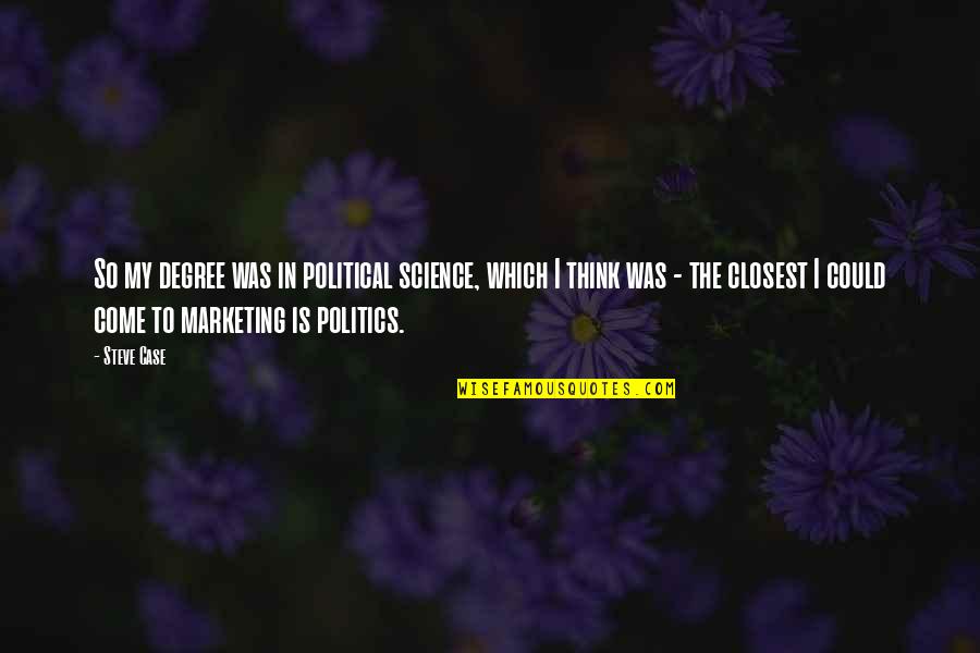 Nebudem Sa Quotes By Steve Case: So my degree was in political science, which