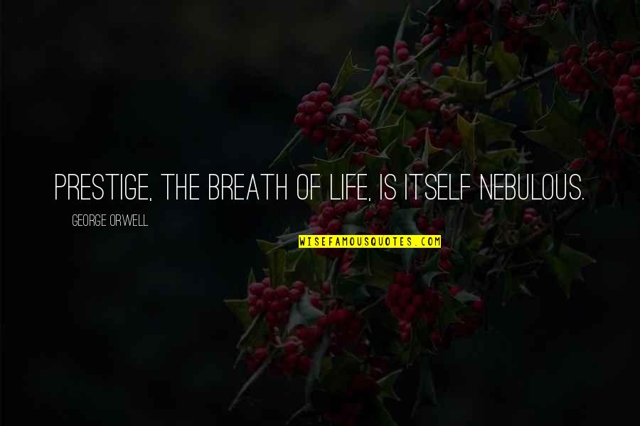 Nebulous Quotes By George Orwell: Prestige, the breath of life, is itself nebulous.