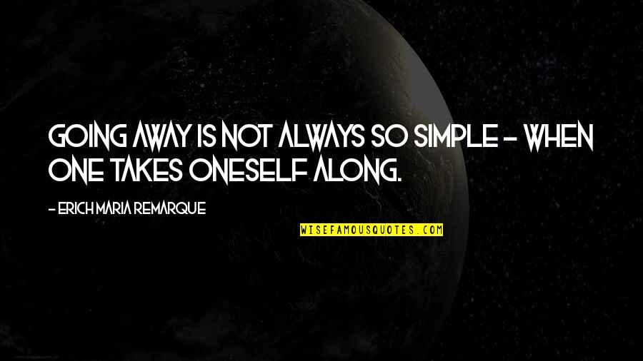 Neccasary Quotes By Erich Maria Remarque: Going away is not always so simple -