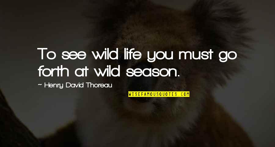 Necesitas Quotes By Henry David Thoreau: To see wild life you must go forth Necesitas Quotes By Henry David Thoreau: To see wild life you must go forth