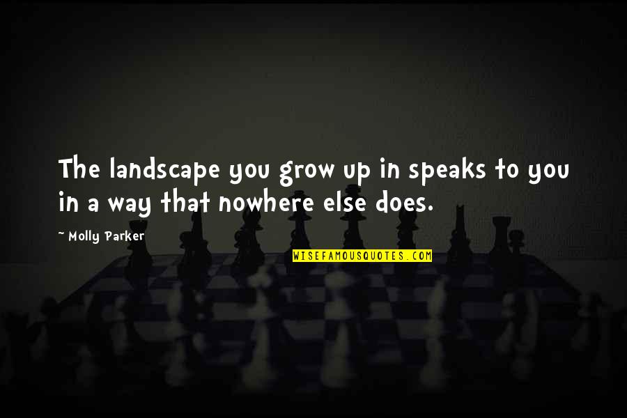 Necesito In English Quotes By Molly Parker: The landscape you grow up in speaks to