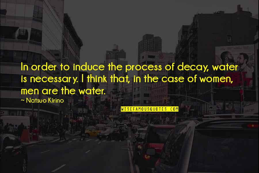 Necessary For The Process Quotes By Natsuo Kirino: In order to induce the process of decay,