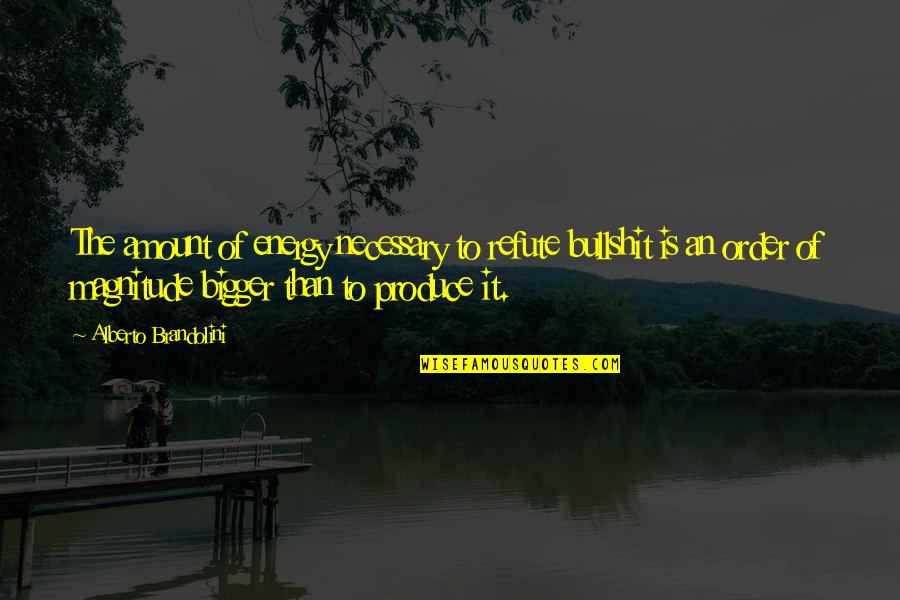 Necessary Quotes By Alberto Brandolini: The amount of energy necessary to refute bullshit Necessary Quotes By Alberto Brandolini: The amount of energy necessary to refute bullshit