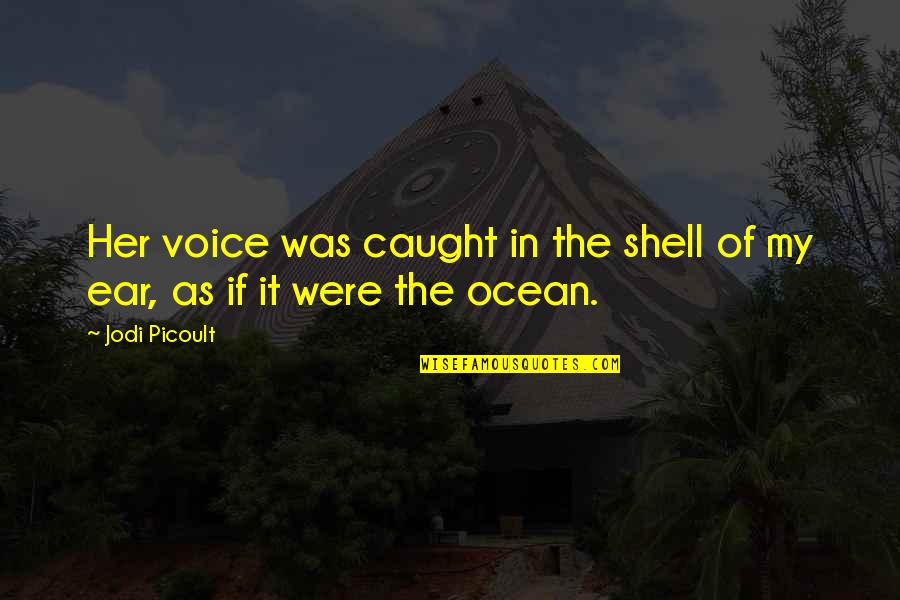 Necessea Quotes By Jodi Picoult: Her voice was caught in the shell of