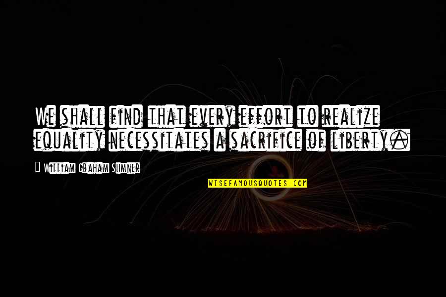Necessitates Quotes By William Graham Sumner: We shall find that every effort to realize Necessitates Quotes By William Graham Sumner: We shall find that every effort to realize