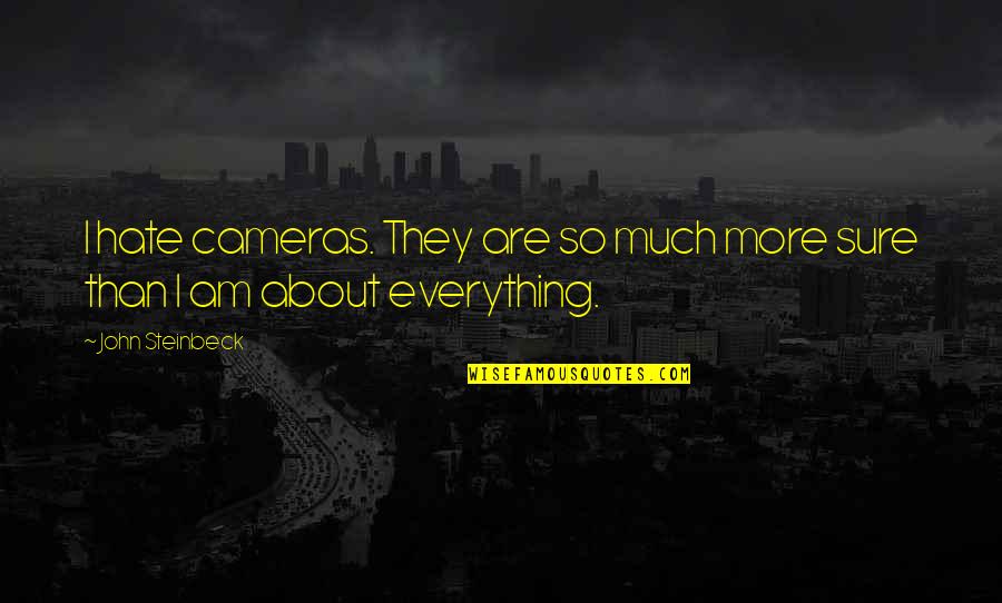 Necita Watkins Quotes By John Steinbeck: I hate cameras. They are so much more