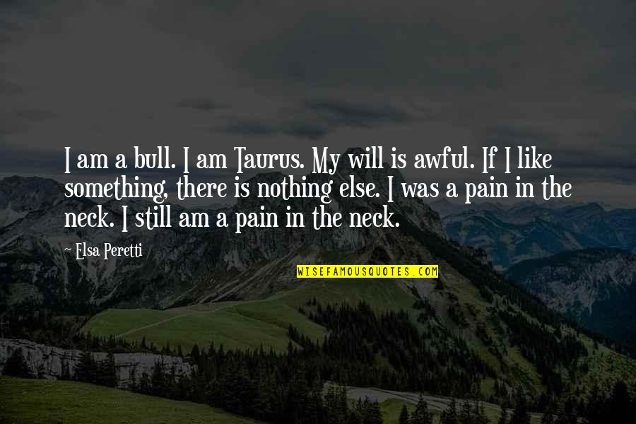 Neck Pain Quotes By Elsa Peretti: I am a bull. I am Taurus. My