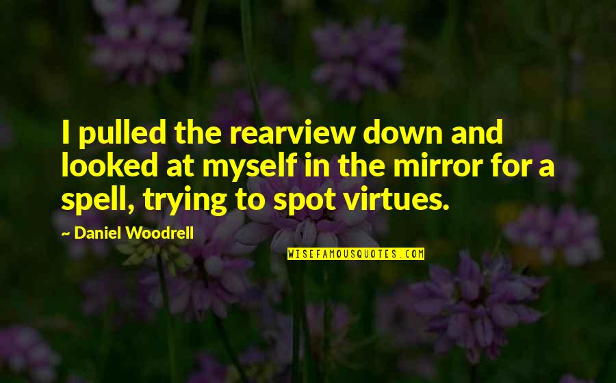 Neck That Looks Quotes By Daniel Woodrell: I pulled the rearview down and looked at