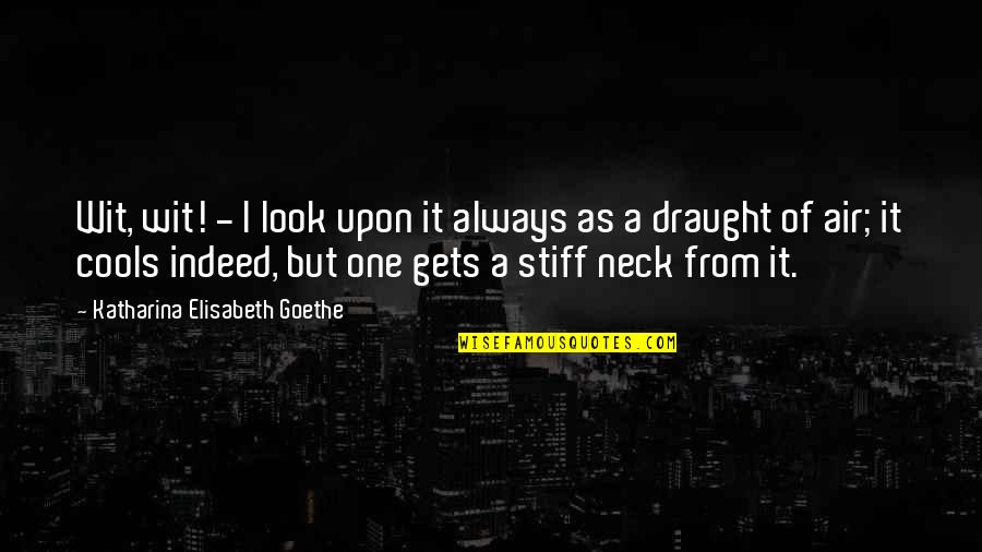 Neck That Looks Quotes By Katharina Elisabeth Goethe: Wit, wit! - I look upon it always