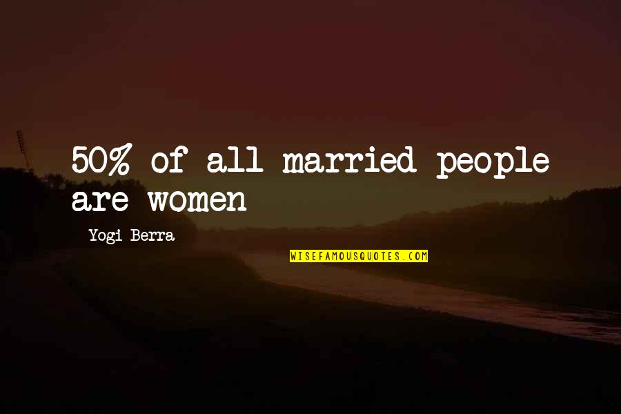 Neconditionat Quotes By Yogi Berra: 50% of all married people are women Neconditionat Quotes By Yogi Berra: 50% of all married people are women