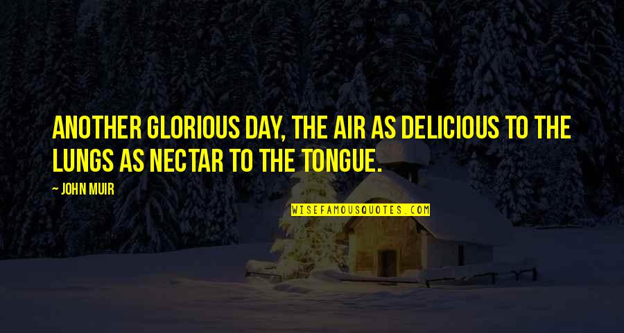 Nectar Quotes By John Muir: Another glorious day, the air as delicious to