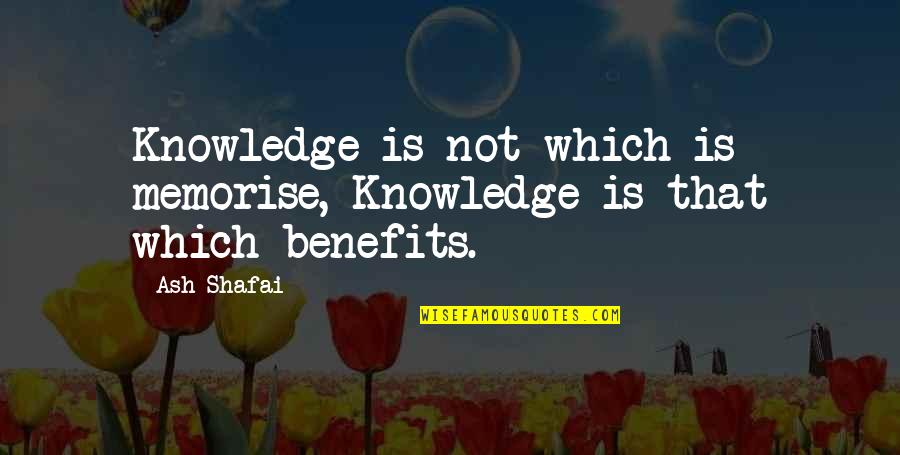 Ned Colletti Quotes By Ash Shafai: Knowledge is not which is memorise, Knowledge is