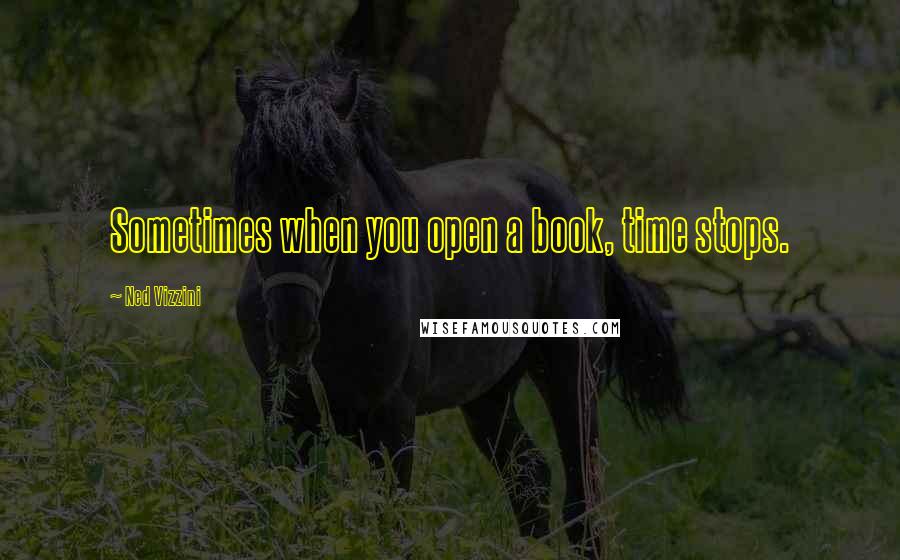 Ned Vizzini quotes: Sometimes when you open a book, time stops.