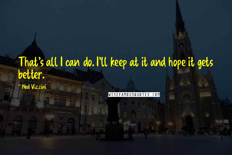 Ned Vizzini quotes: That's all I can do. I'll keep at it and hope it gets better.