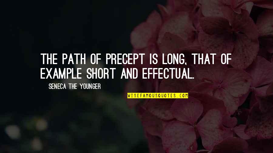 Nedelja U Quotes By Seneca The Younger: The path of precept is long, that of Nedelja U Quotes By Seneca The Younger: The path of precept is long, that of