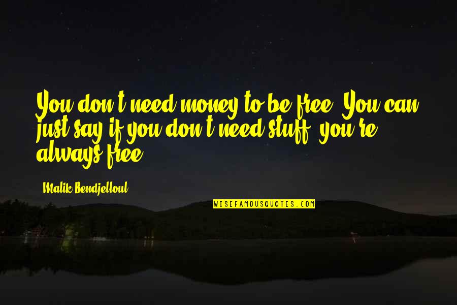 Nederlandse Schrijvers Quotes By Malik Bendjelloul: You don't need money to be free. You