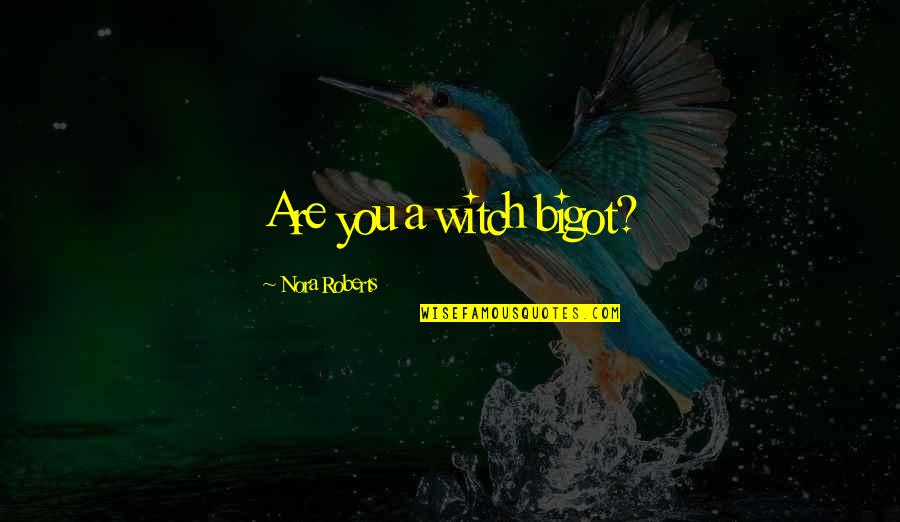 Nedozv Quotes By Nora Roberts: Are you a witch bigot?