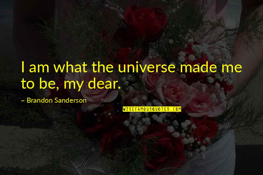 Nedyku Quotes By Brandon Sanderson: I am what the universe made me to Nedyku Quotes By Brandon Sanderson: I am what the universe made me to