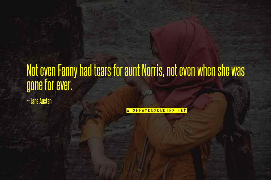 Need A Break Funny Quotes By Jane Austen: Not even Fanny had tears for aunt Norris,