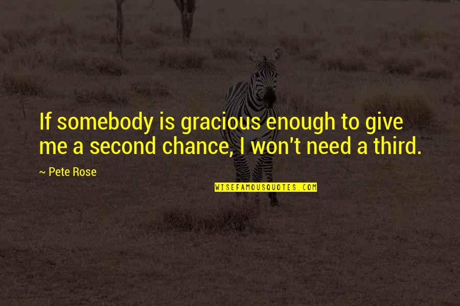 Need A Chance Quotes By Pete Rose: If somebody is gracious enough to give me