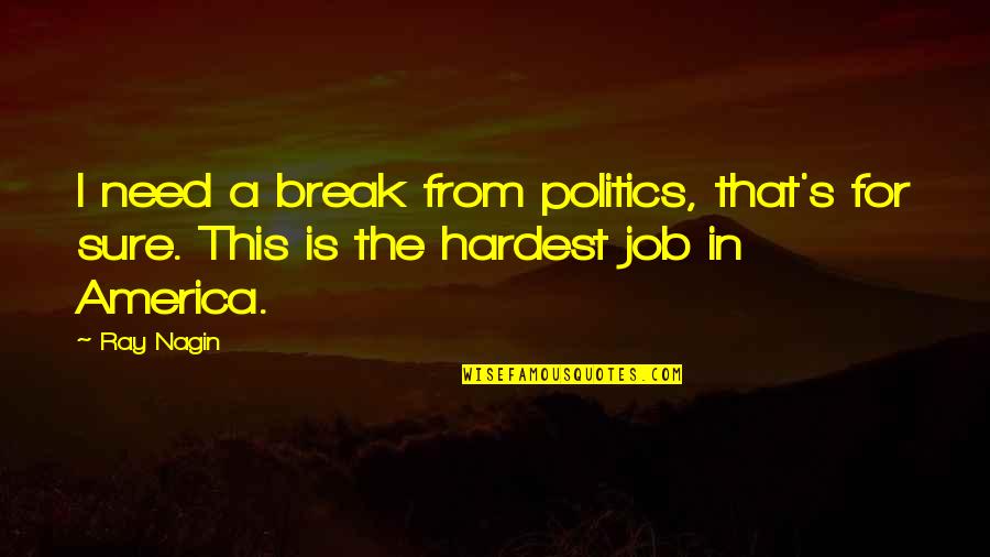 Need A Job Quotes By Ray Nagin: I need a break from politics, that's for