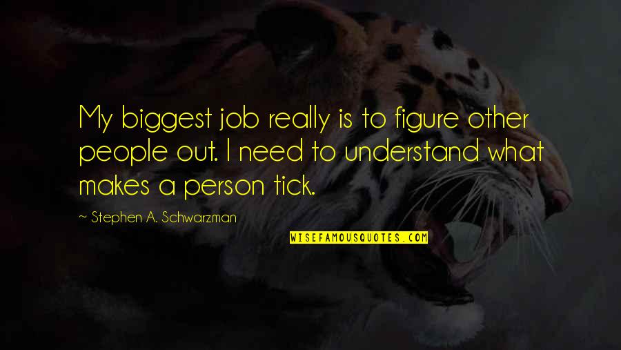 Need A Job Quotes By Stephen A. Schwarzman: My biggest job really is to figure other