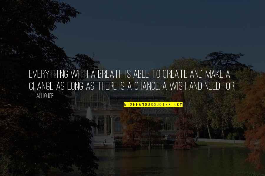 Need For Change Quotes By Auliq Ice: Everything with a breath is able to create