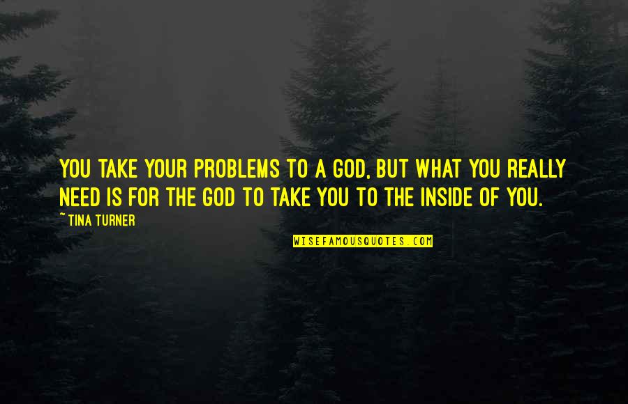 Need For God Quotes By Tina Turner: You take your problems to a god, but