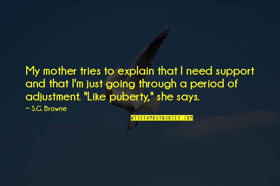 Need For Support Quotes By S.G. Browne: My mother tries to explain that I need
