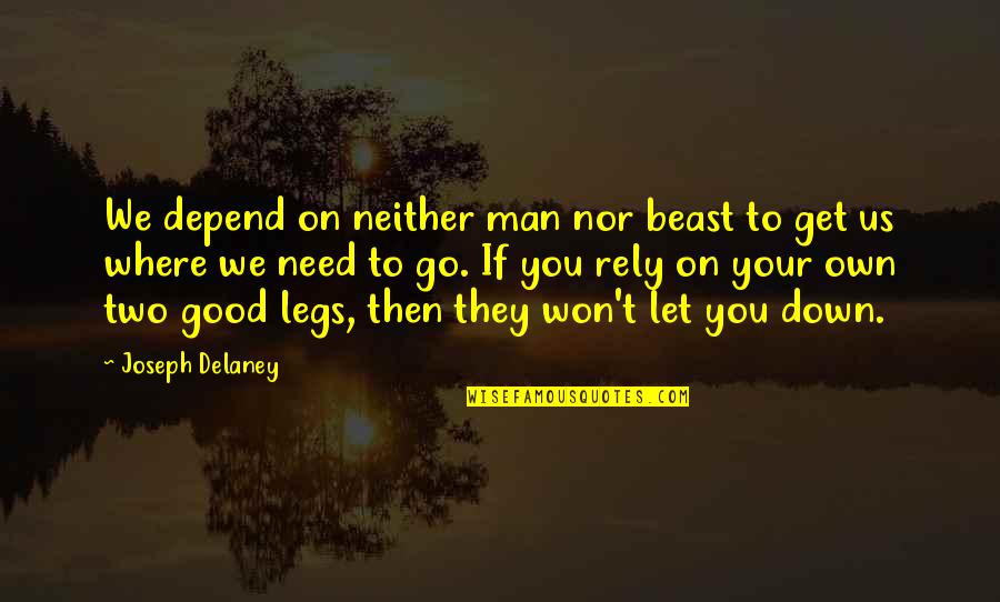 Need Good Man Quotes By Joseph Delaney: We depend on neither man nor beast to