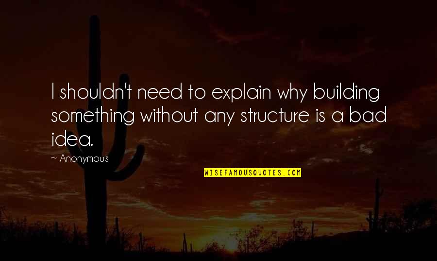 Need Not To Explain Quotes By Anonymous: I shouldn't need to explain why building something