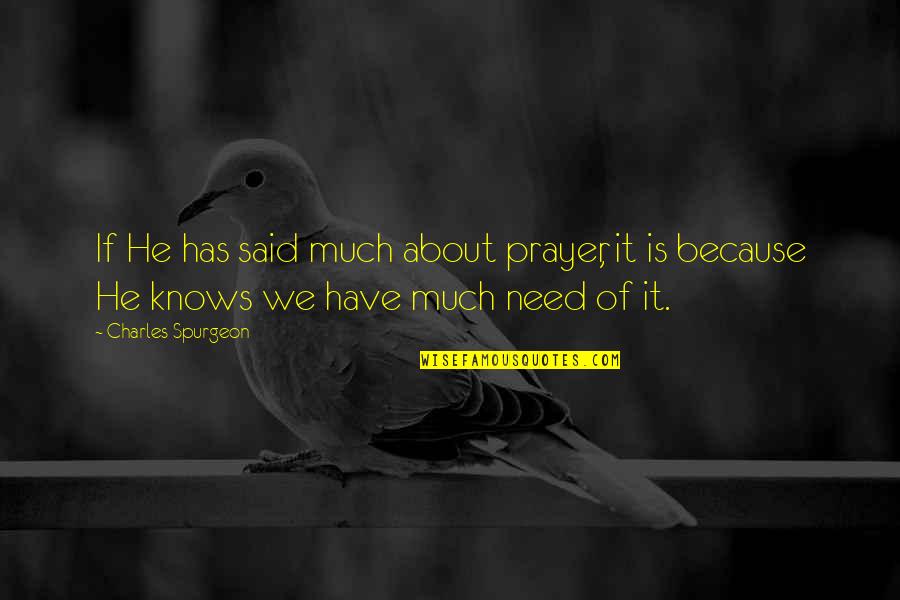 Need Prayer Quotes By Charles Spurgeon: If He has said much about prayer, it
