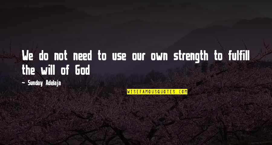 Need The Strength Quotes By Sunday Adelaja: We do not need to use our own