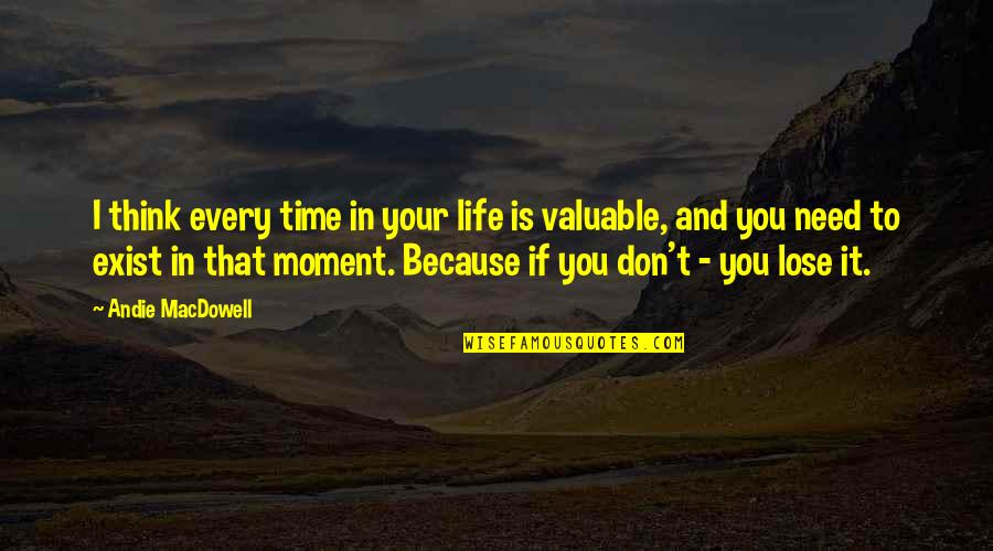 Need Time To Think Quotes By Andie MacDowell: I think every time in your life is