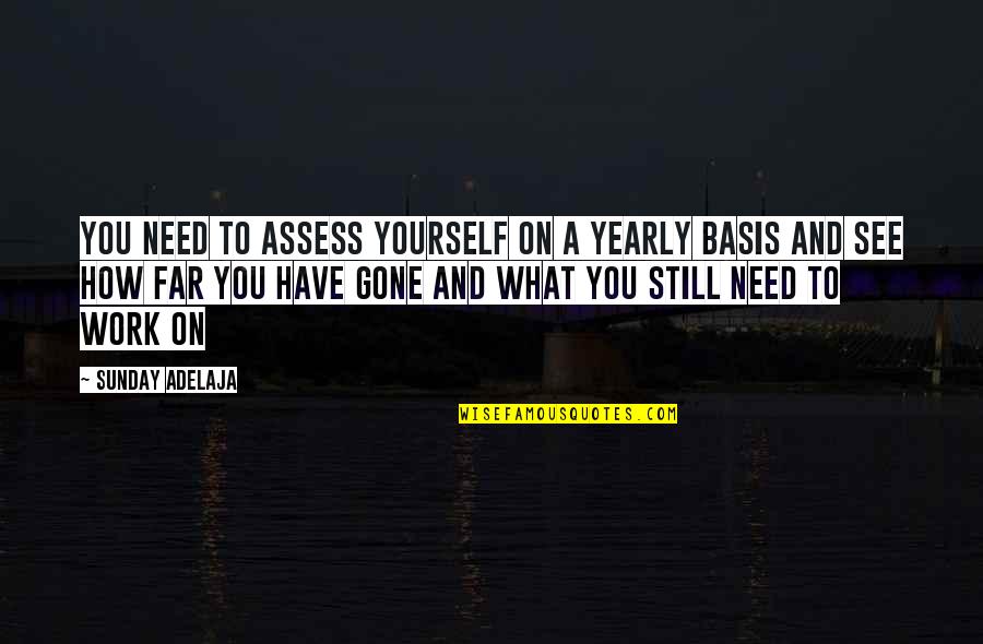 Need Time To Yourself Quotes By Sunday Adelaja: You need to assess yourself on a yearly