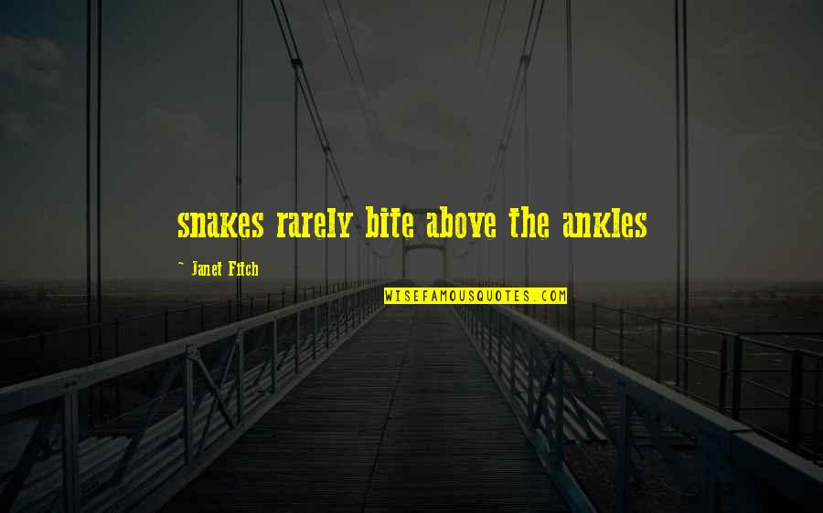 Need Tlc Quotes By Janet Fitch: snakes rarely bite above the ankles